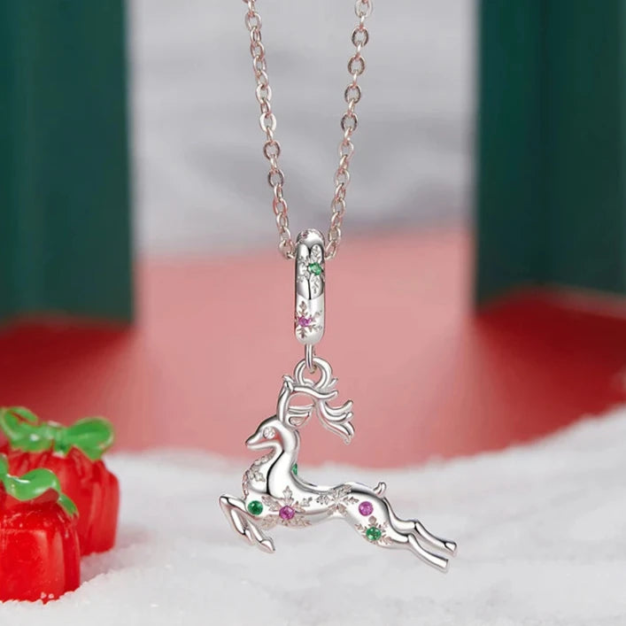 Berloque Veado Natal Prata 925 - Lavanda Lilac