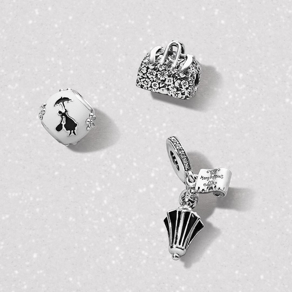 Berloque Maleta da Mary Poppings Prata 925 - Lavanda Lilac - Lavanda Lilac