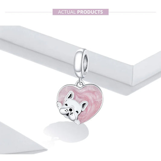 Berloque Bulldog Love Prata 925 - Lavanda Lilac