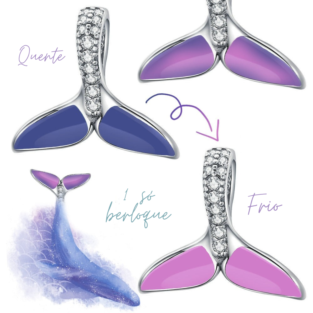 Berloque Rabo da Baleia Muda de Cor Prata 925 - Lavanda Lilac - Lavanda Lilac