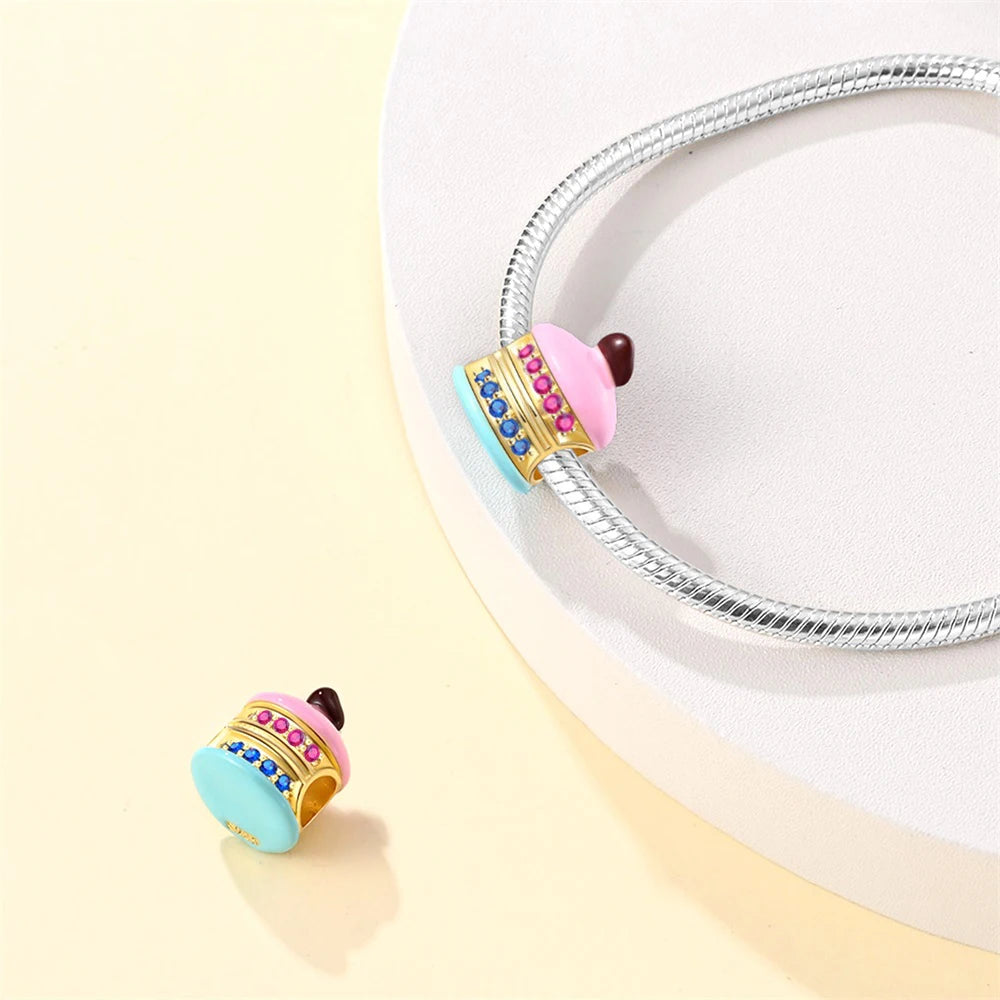Berloque Bolo Confeitado Prata 925 - Lavanda Lilac - Lavanda Lilac