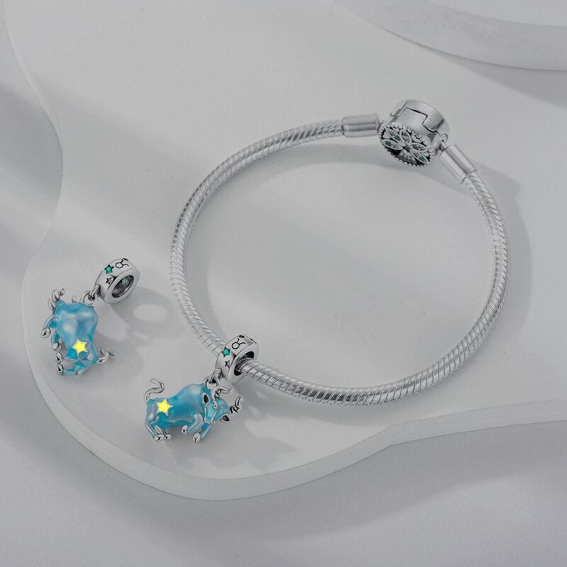 Berloque Touro Coleção Horóscopo Prata 925 - Lavanda Lilac - Lavanda Lilac