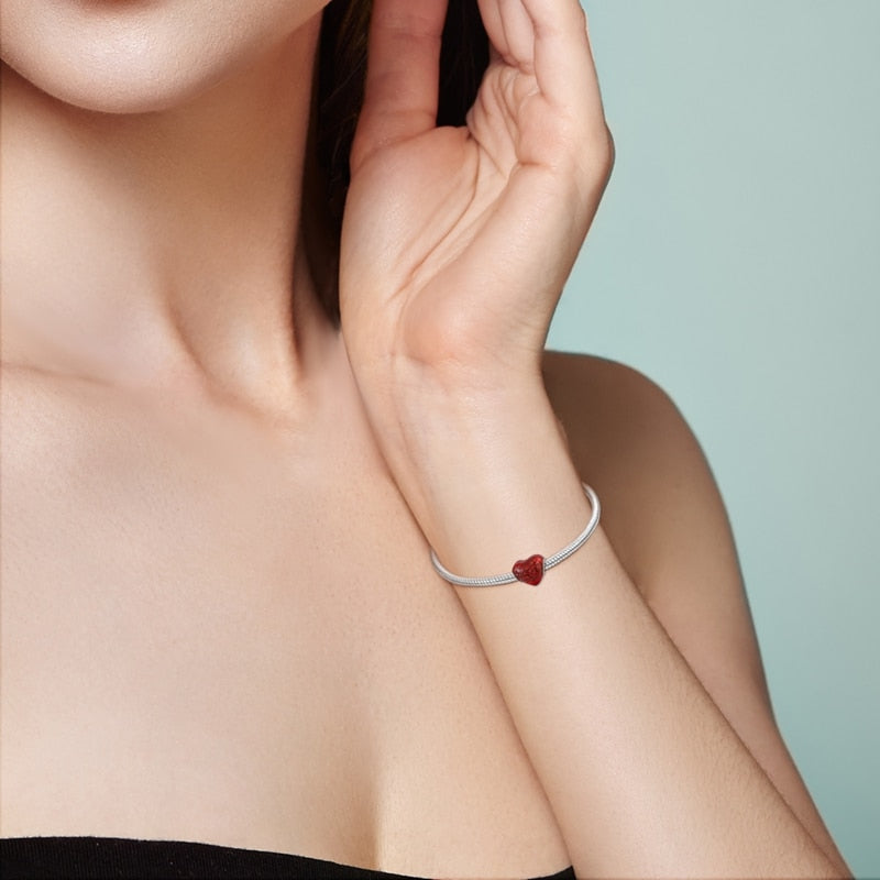 Berloque Coração Vermelho Prata 925 - Coleção Meu Amor - Lavanda Lilac - Lavanda Lilac