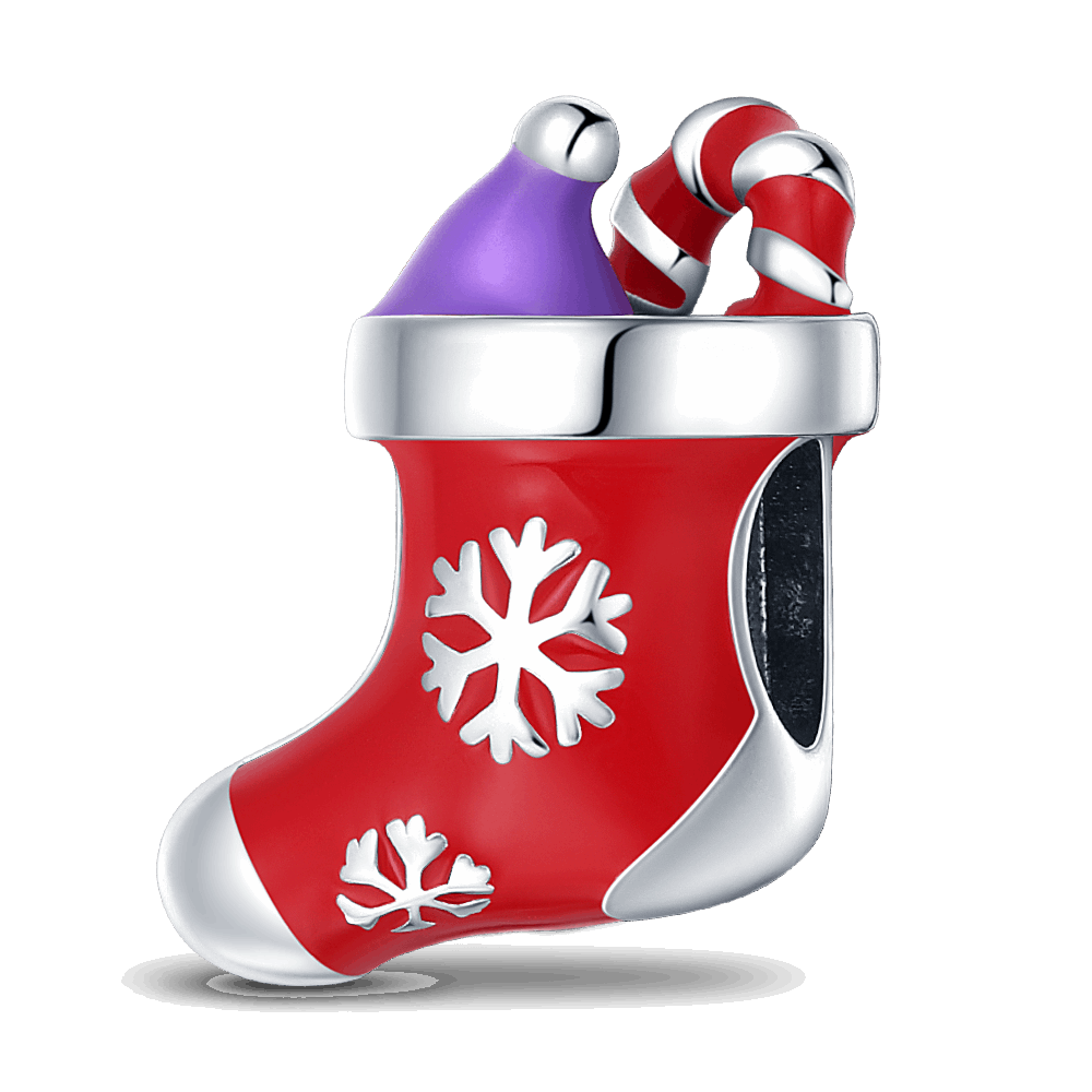 Berloque Botinha de Natal Prata 925 - Lavanda Lilac - Lavanda Lilac