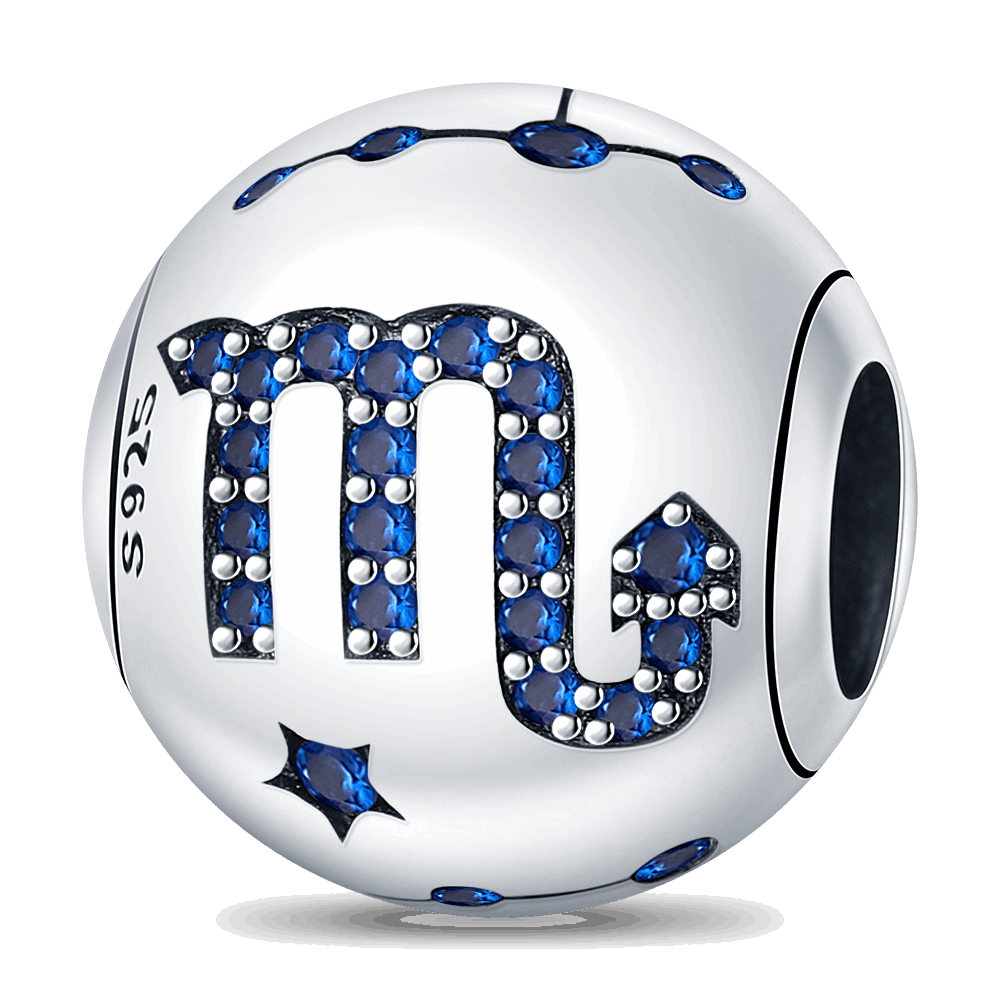 Berloque Escorpião Prata 925 Coleção Horóscopo - Lavanda Lilac - Lavanda Lilac