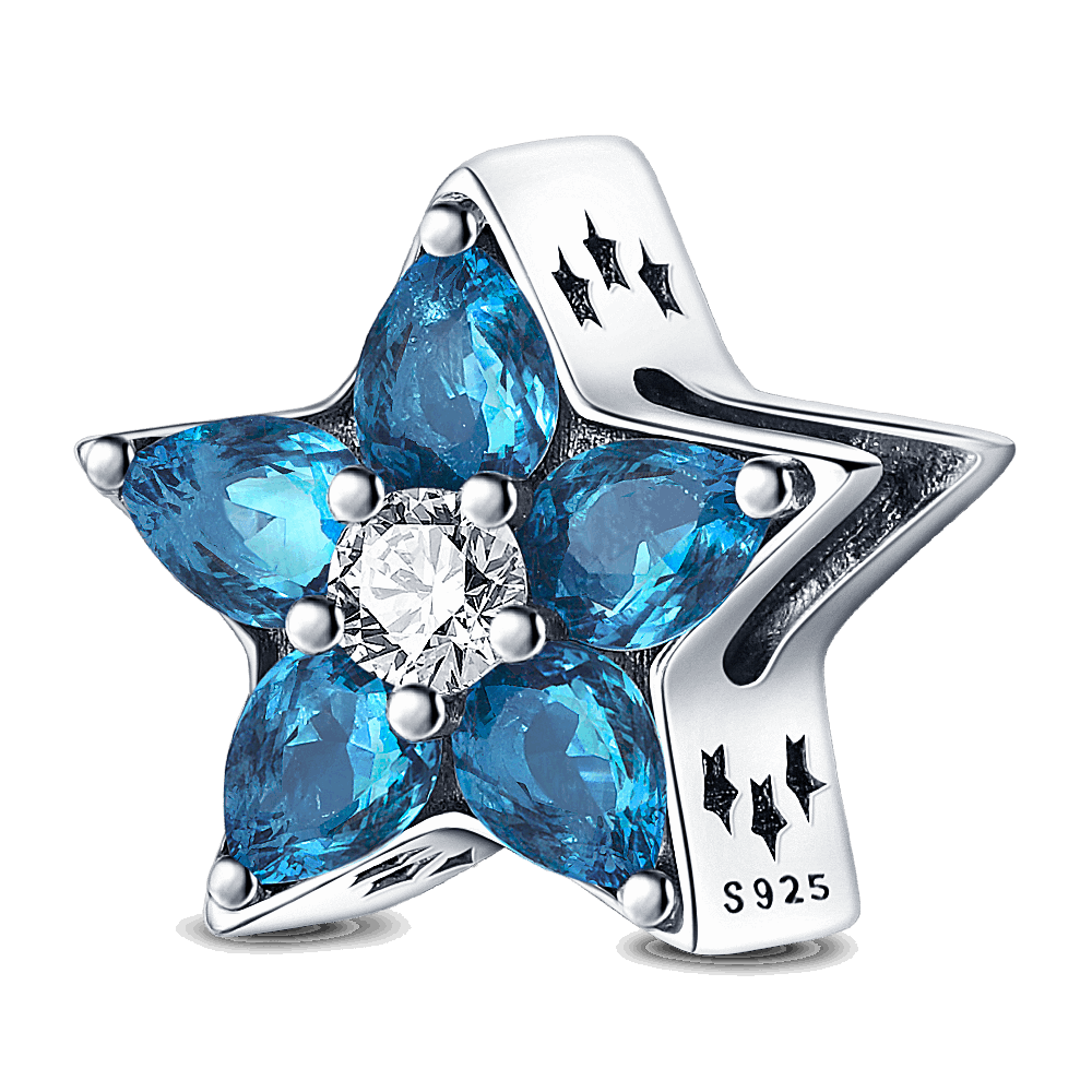 Berloque Estrela Azul Prata 925 - Lavanda Lilac - Lavanda Lilac