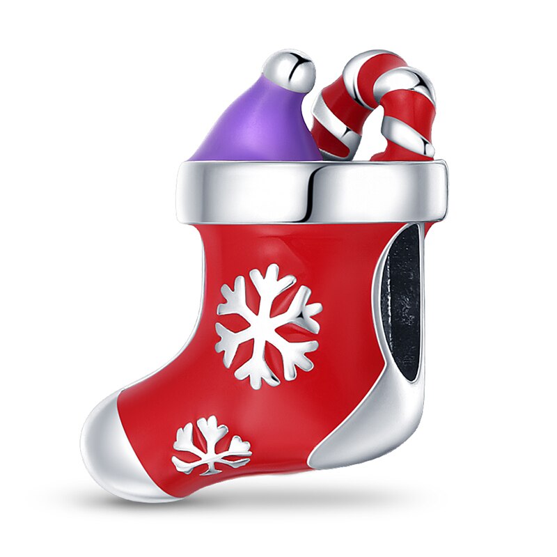 Berloque Botinha de Natal Prata 925 - Lavanda Lilac - Lavanda Lilac