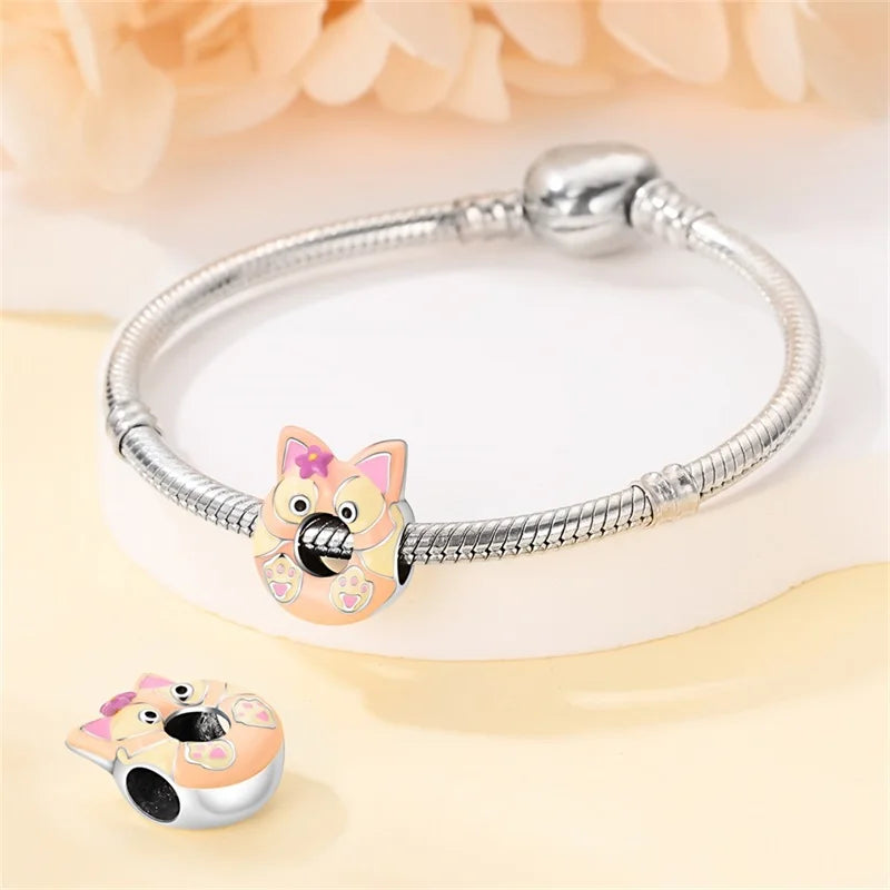 Berloque Anime Donut Gatinha Prata 925 - Lavanda Lilac - Lavanda Lilac