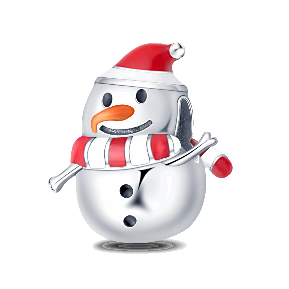 Berloque Boneco de neve Noel Prata 925 - Lavanda Lilac - Lavanda Lilac