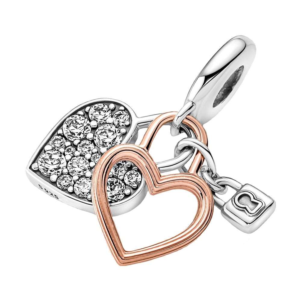 Berloque Coração Seguro Prata 925 - Lavanda Lilac - Lavanda Lilac