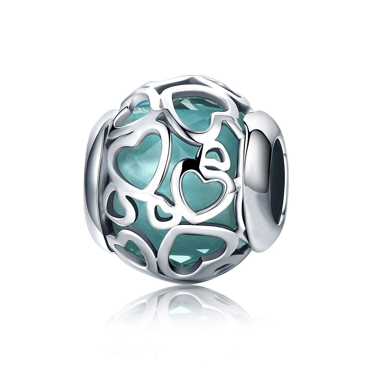 Berloque Coraçõezinhos Azul Prata 925 - Lavanda Lilac - Lavanda Lilac