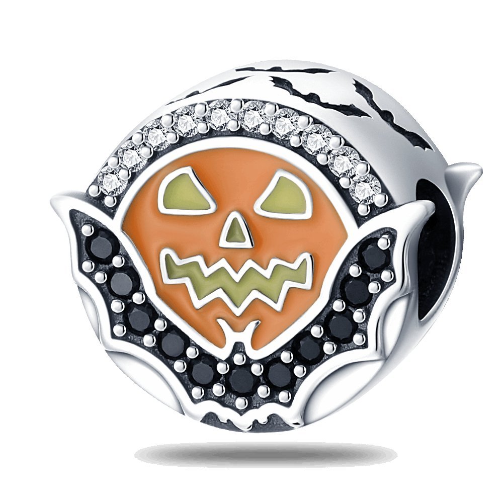 Berloque Abóbora e Morcego Prata 925 - Lavanda Lilac - Lavanda Lilac