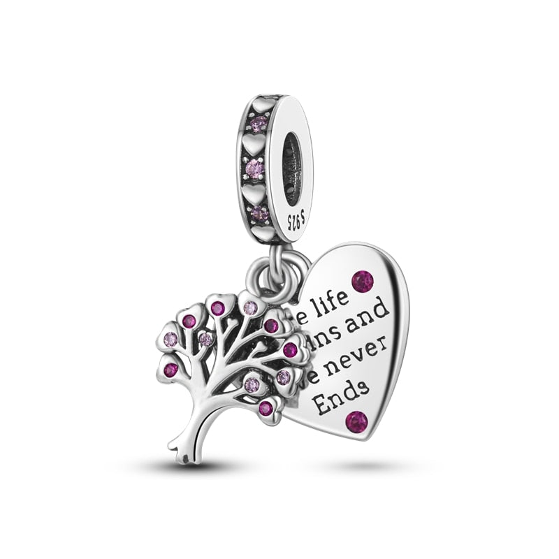 Berloque Amor Sem Fim Prata 925 - Coleção Meu Amor - Lavanda Lilac - Lavanda Lilac