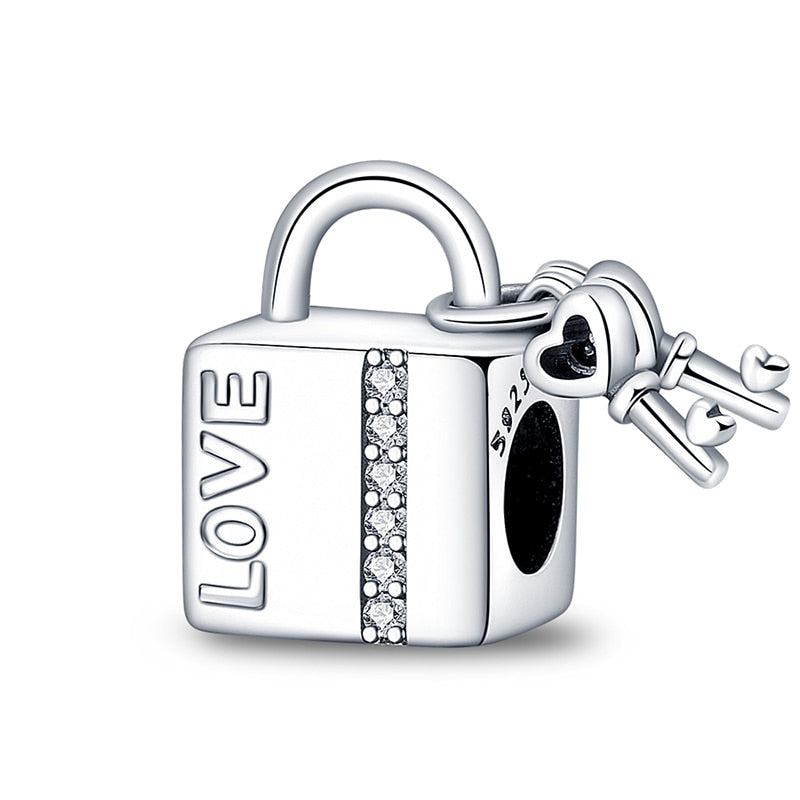 Berloque Cadeado do Amor Charm Prata 925 - Lavanda Lilac - Lavanda Lilac