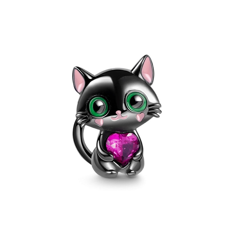 Berloque Gatinho Preto Prata 925 - Lavanda Lilac - Lavanda Lilac