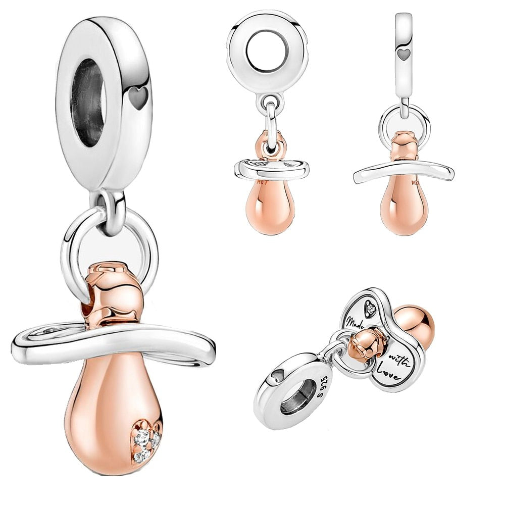 Berloque Chupeta Prata 925 - Lavanda Lilac - Lavanda Lilac