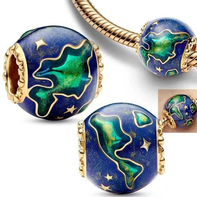 Berloque Mapa Mundi Prata 925 - Lavanda Lilac - Lavanda Lilac