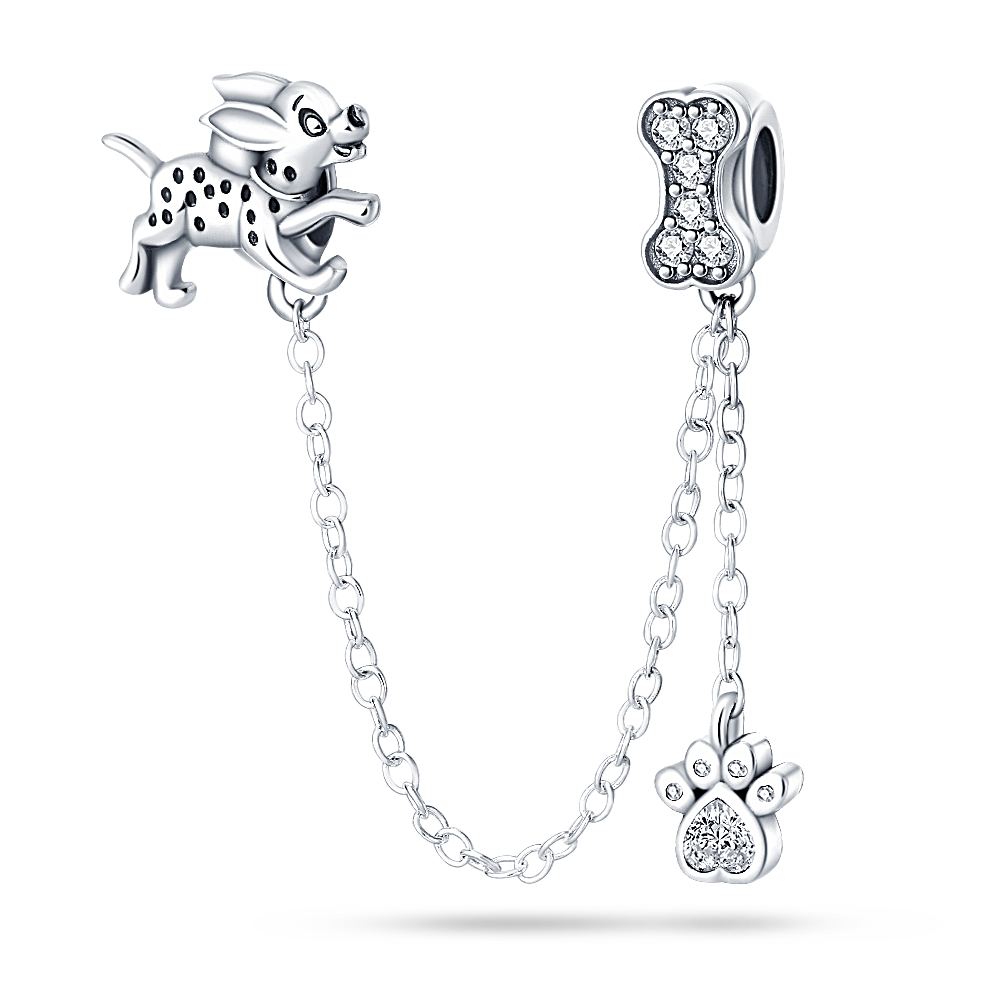 Corrente de Segurança Doguinho Prata 925 - Lavanda Lilac - Lavanda Lilac