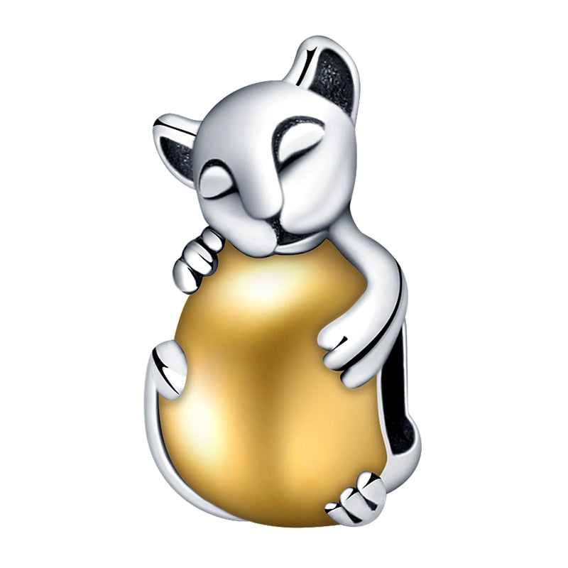 Berloque Gato Prata 925 - Lavanda Lilac - Lavanda Lilac