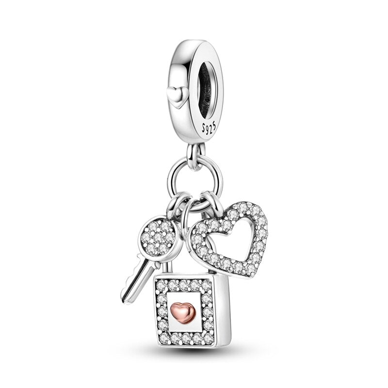 Berloque Cadeado do Amor Prata 925 - Coleção Meu Amor - Lavanda Lilac - Lavanda Lilac