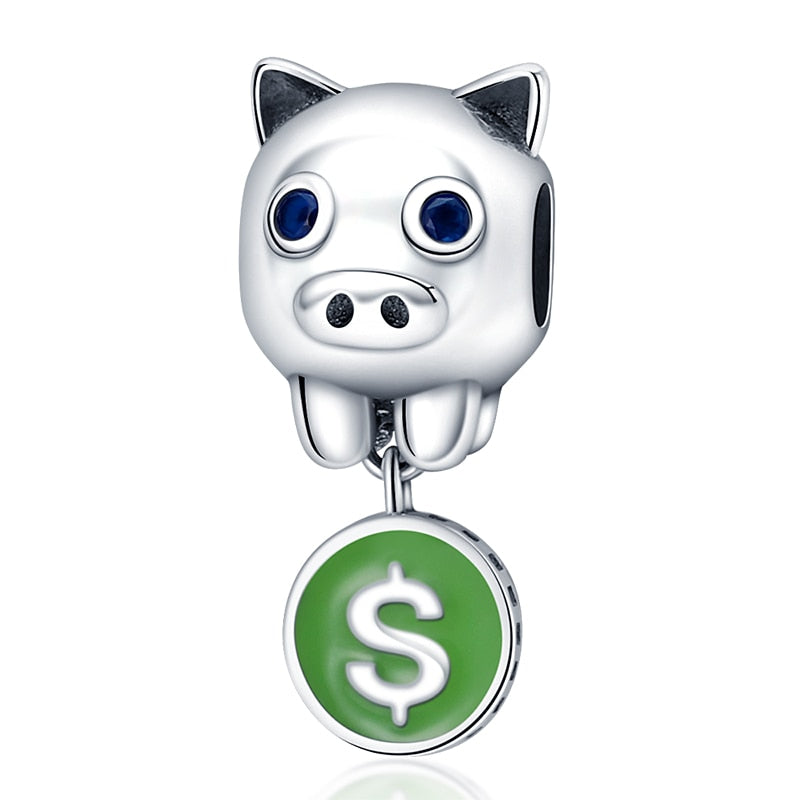 Berloque Porquinho Prata 925 - Lavanda Lilac - Lavanda Lilac