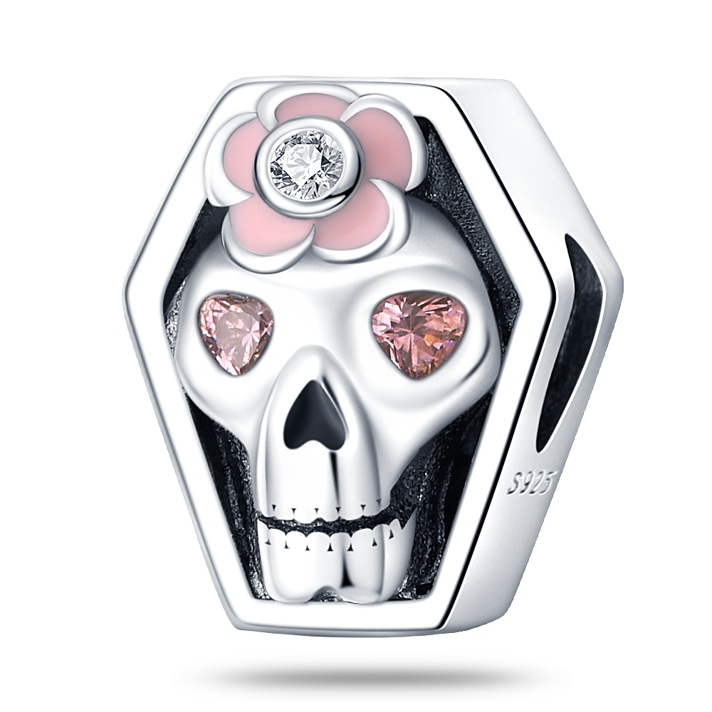 Berloque Caveira Prata 925 - Lavanda Lilac - Lavanda Lilac