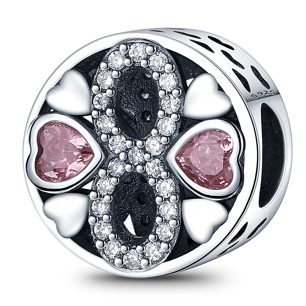 Berloque Infinito Rosa Prata 925 - Lavanda Lilac - Lavanda Lilac