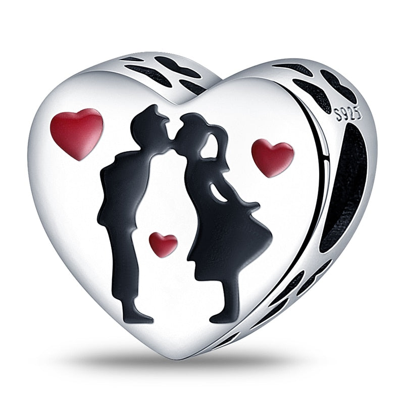 Berloque Casal Beijo Prata 925 - Lavanda Lilac - Lavanda Lilac