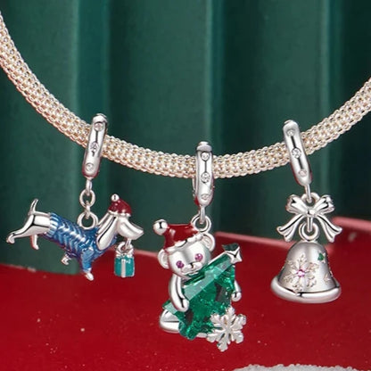 Berloque Dog Noel Natal Prata 925 - Lavanda Lilac