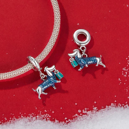Berloque Dog Noel Natal Prata 925 - Lavanda Lilac