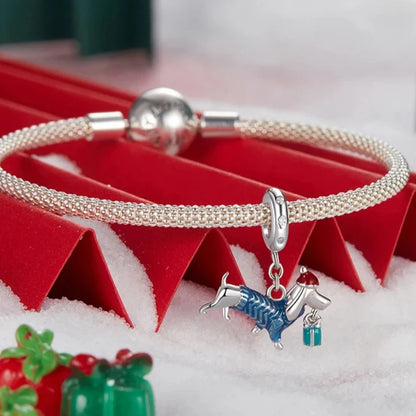 Berloque Dog Noel Natal Prata 925 - Lavanda Lilac