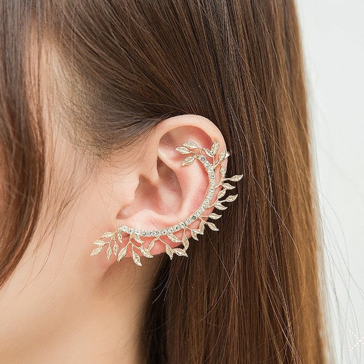 Brinco Earcuff Folhinhas - Lavanda Lilac - Lavanda Lilac