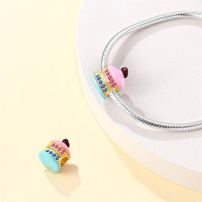 Berloque Bolo Confeitado Prata 925 - Lavanda Lilac - Lavanda Lilac