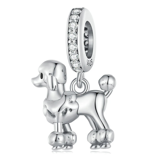 Berloque Poodle Prata 925 - Lavanda Lilac