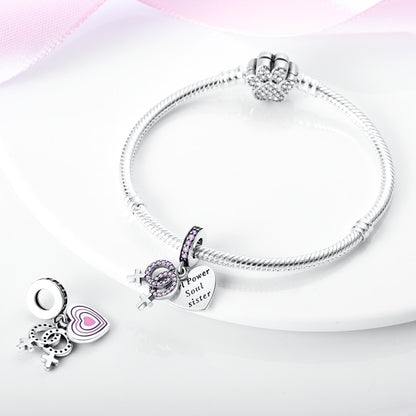 Berloque Girl Power Prata 925 - Coleção Meu Amor - Lavanda Lilac - Lavanda Lilac