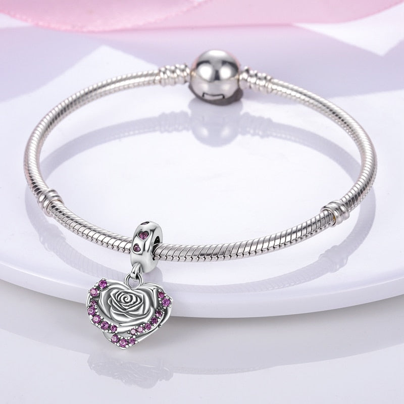 Berloque Te Amo Mais Que Tudo Prata 925 - Coleção Meu Amor - Lavanda Lilac - Lavanda Lilac