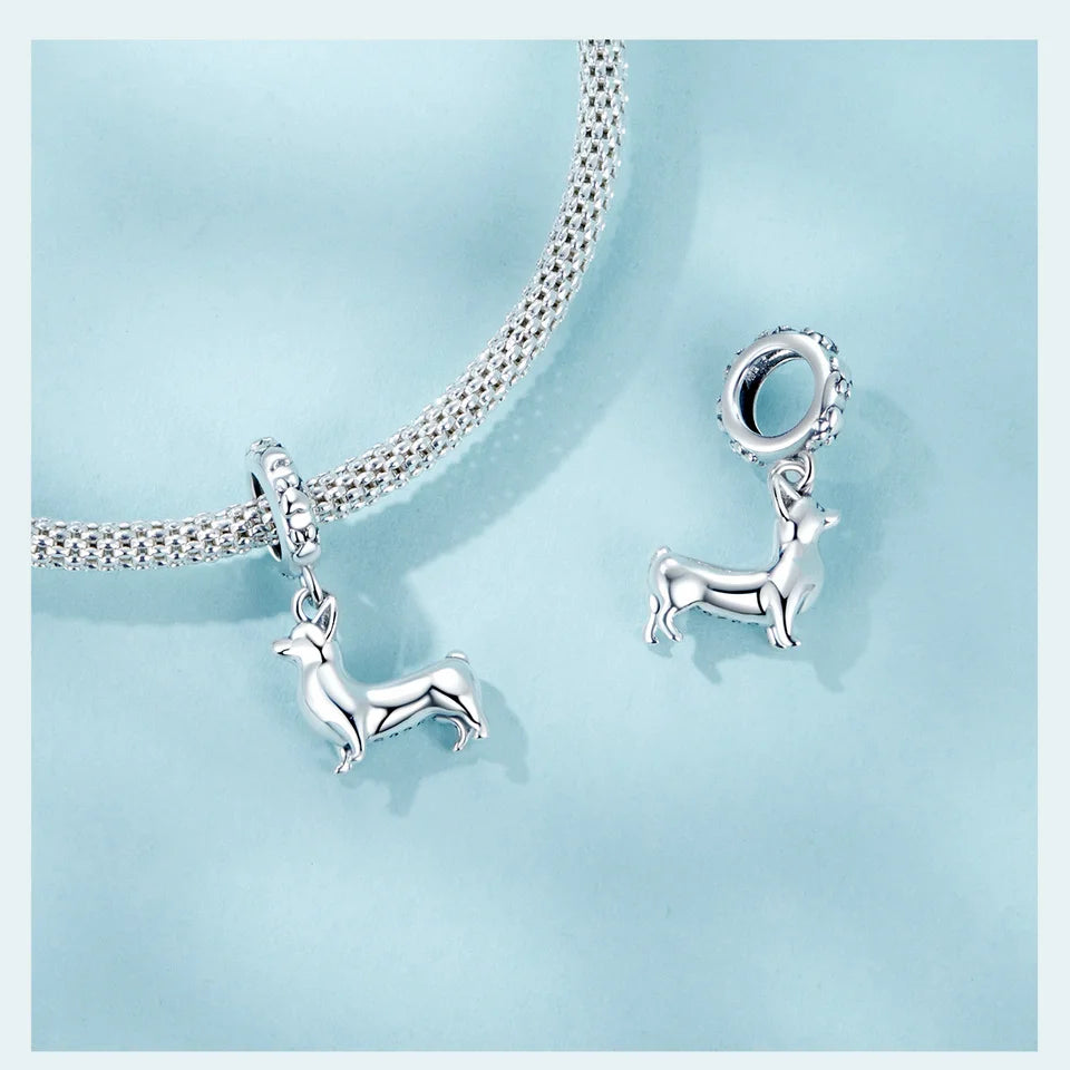 Berloque Dachshund Prata 925 - Lavanda Lilac
