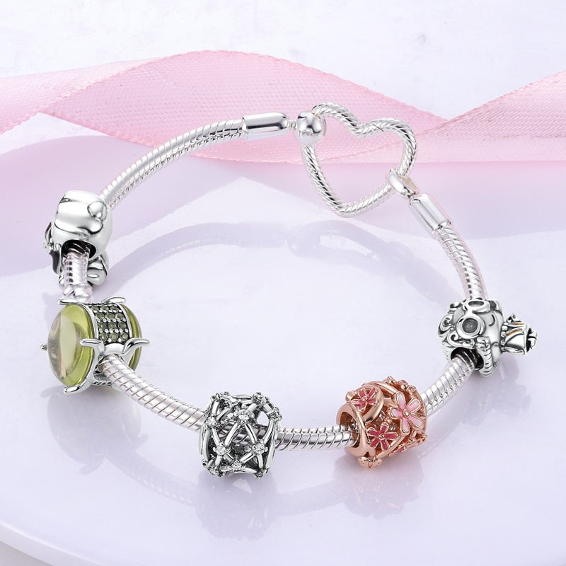 Pulseira Moments Coração para Berloque Prata 925 - Lavanda Lilac - Lavanda Lilac