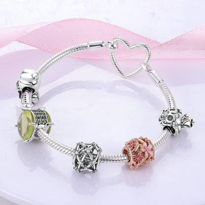 Pulseira Moments Coração para Berloque Prata 925 - Lavanda Lilac - Lavanda Lilac