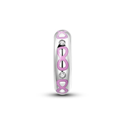 Berloque Separador Infinito Prata 925 - Coleção Meu Amor - Lavanda Lilac - Lavanda Lilac