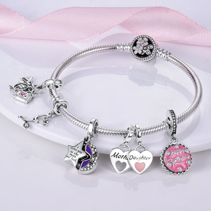Pulseira Flores para Berloque Prata 925 - Lavanda Lilac - Lavanda Lilac