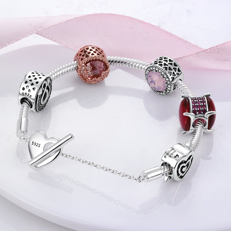 Pulseira para Berloque Charm Prata 925 - Lavanda Lilac - Lavanda Lilac