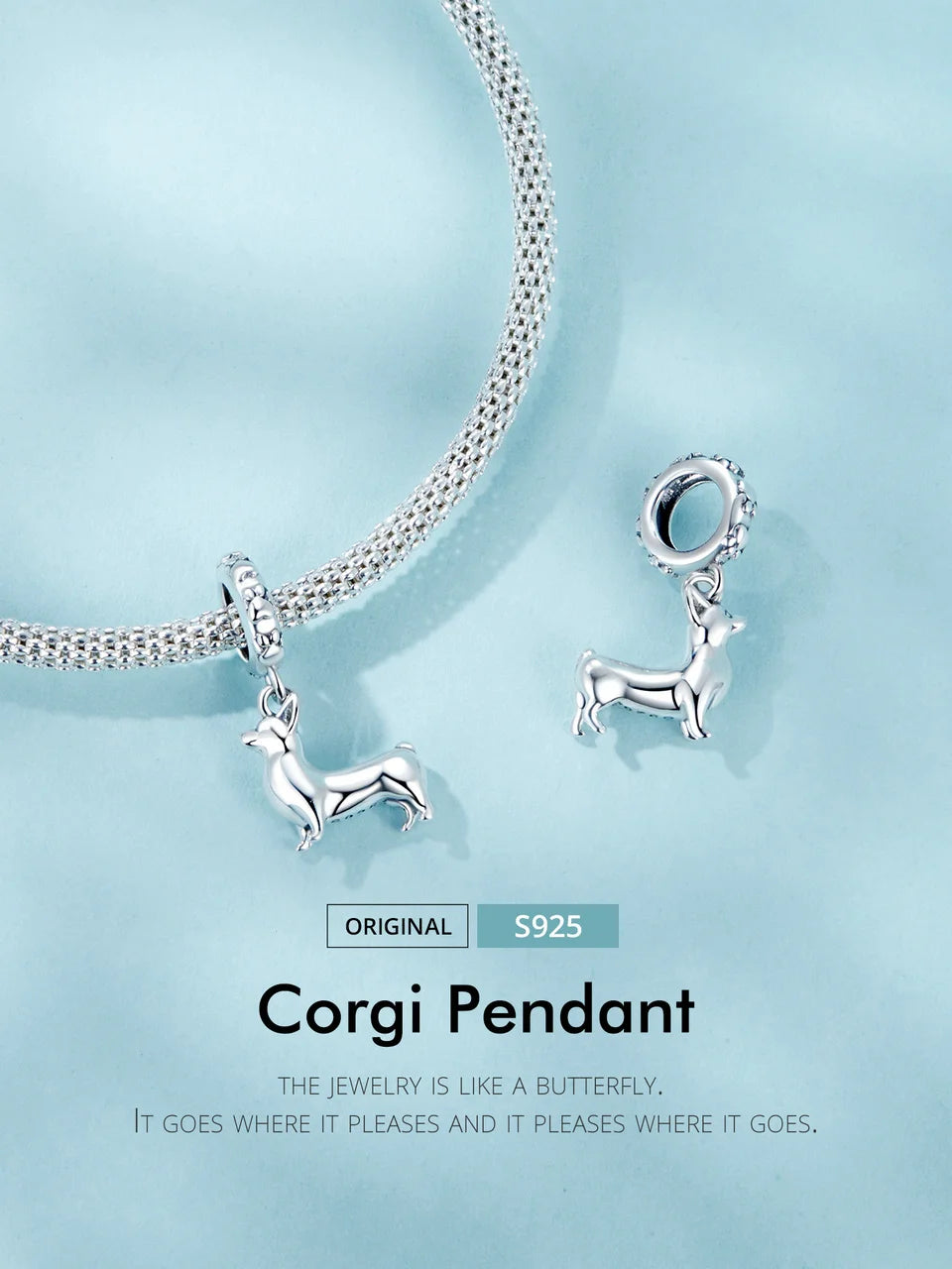 Berloque Dachshund Prata 925 - Lavanda Lilac