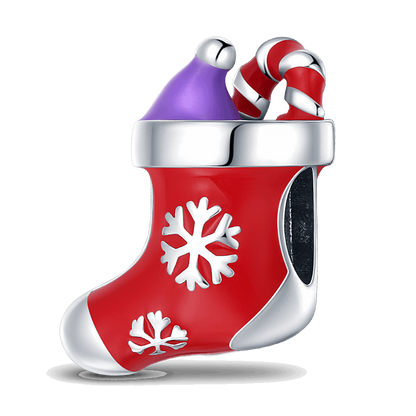 Berloque Botinha de Natal Prata 925 - Lavanda Lilac - Lavanda Lilac