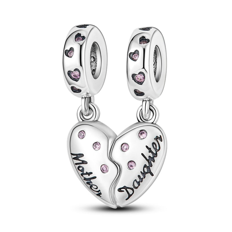 Berloque Amor de Mãe e Filha Prata 925 - Coleção Meu Amor - Lavanda Lilac - Lavanda Lilac