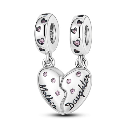 Berloque Amor de Mãe e Filha Prata 925 - Coleção Meu Amor - Lavanda Lilac - Lavanda Lilac