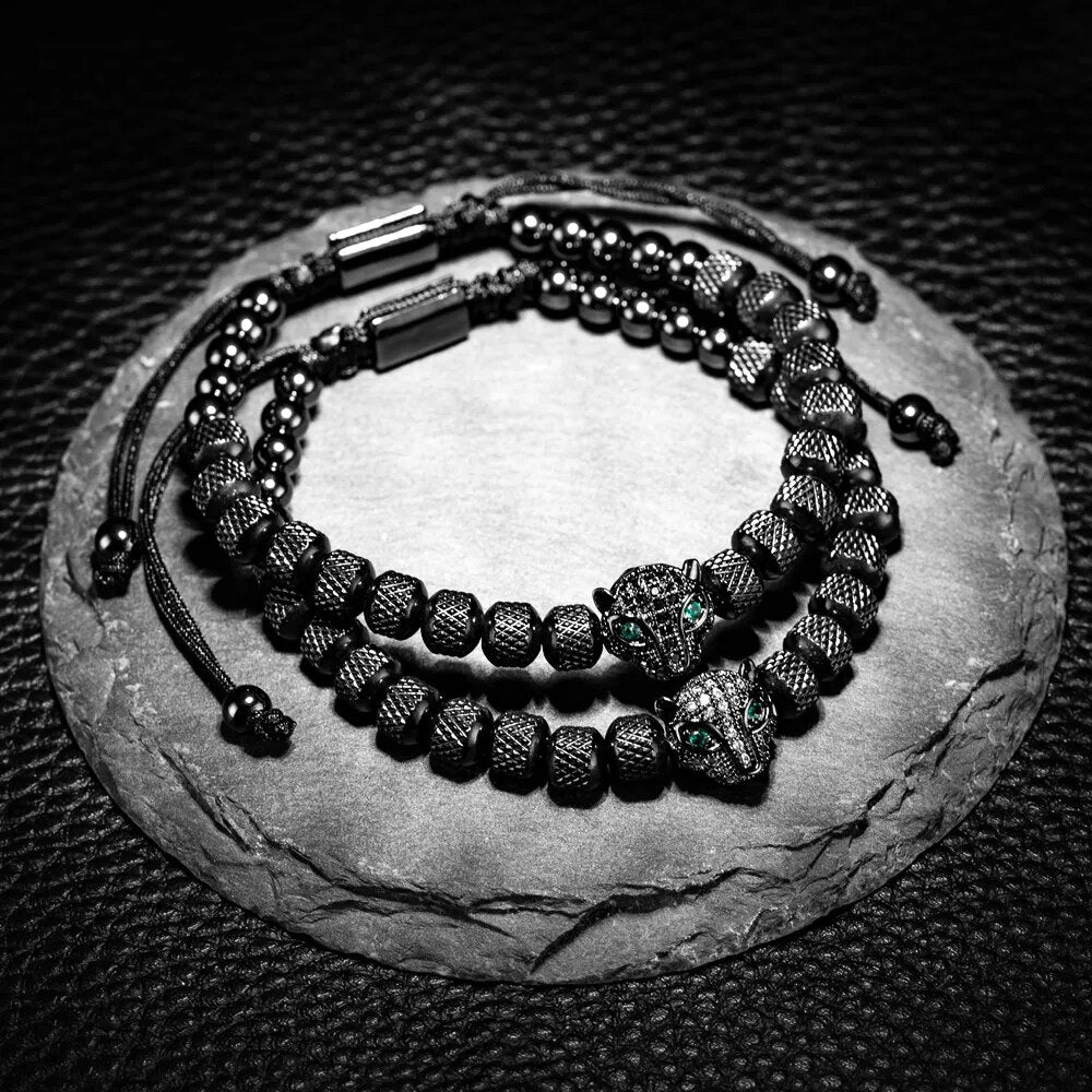 Pulseira Masculina Leopardo II Preta - Lavanda Lilac - Lavanda Lilac