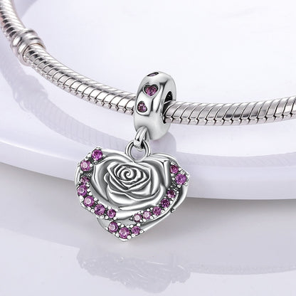 Berloque Te Amo Mais Que Tudo Prata 925 - Coleção Meu Amor - Lavanda Lilac - Lavanda Lilac