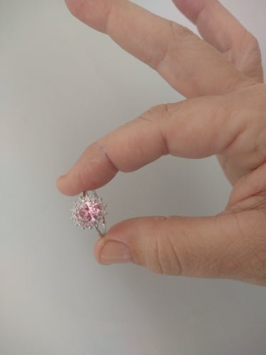 Anel Diana Rosa em Zirconia e prata 925 - Lavanda Lilac - Lavanda Lilac