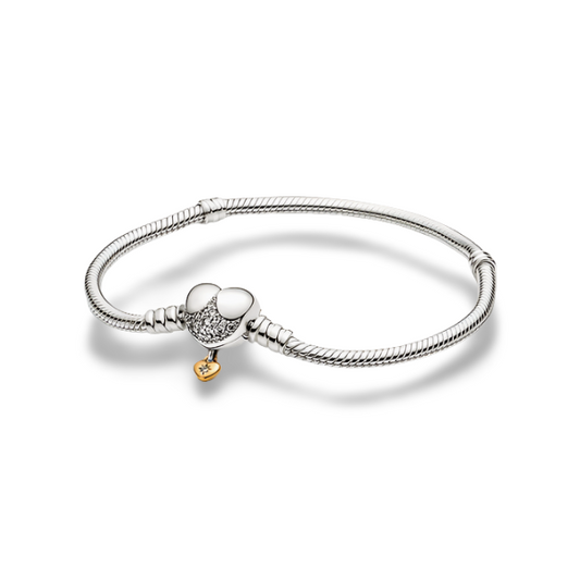 Pulseira Memory Coração Pendente para Berloques - Lavanda Lilac - Lavanda Lilac